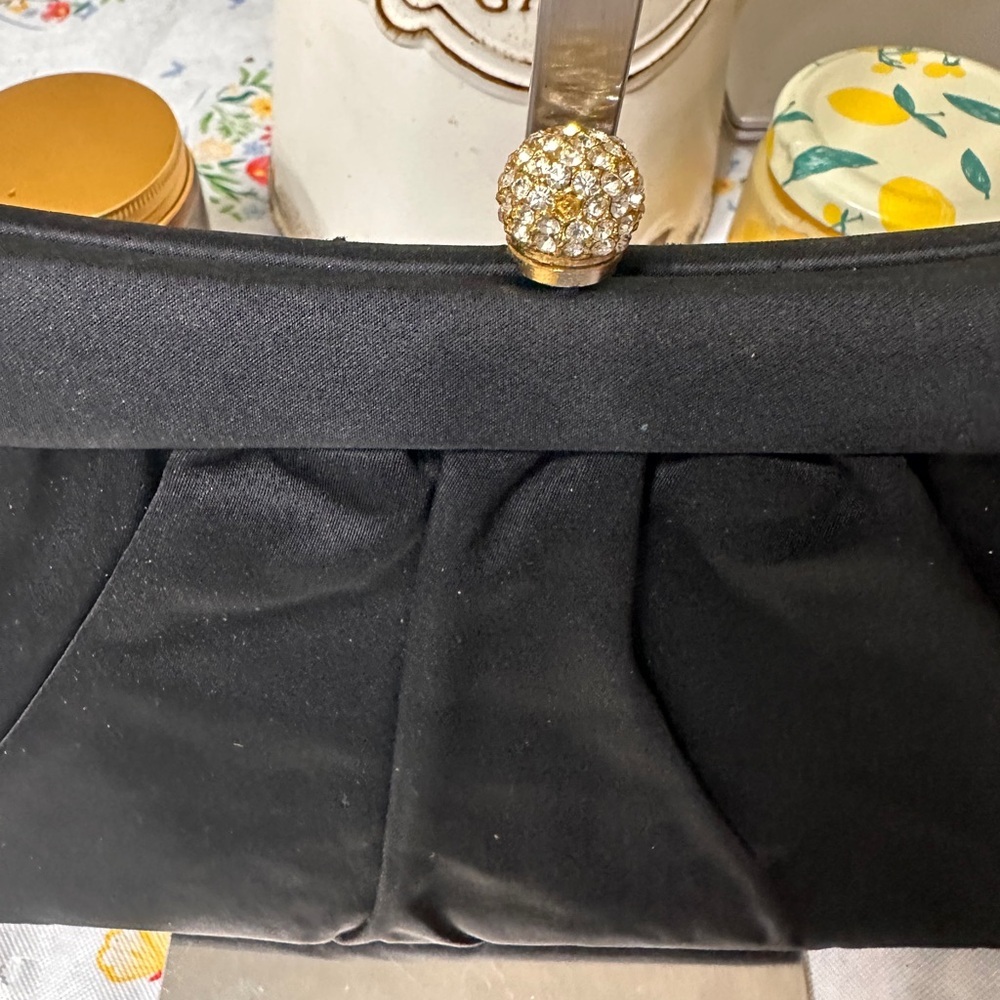 Source Unknown Black Clutch with Gold Accent - image 2